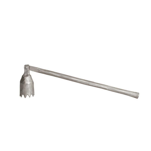 Metal Flower Shaped Candle Snuffer, Pewter Finish - Image 2